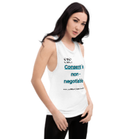 Ladies’ Muscle Tank- The ongoing fight to reduce sexual violence and oppression begin with this single word- promote the importance of consent to everyone !!