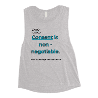 Ladies’ Muscle Tank- The ongoing fight to reduce sexual violence and oppression begin with this single word- promote the importance of consent to everyone !!